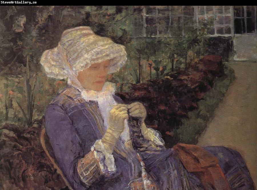 Mary Cassatt Mary is sewing in the garden